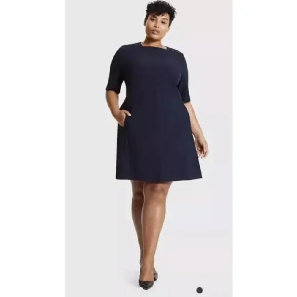 MM La Fleur Emily Dress in Galaxy Navy Blue - Size +1 (1X)/14W - NWT